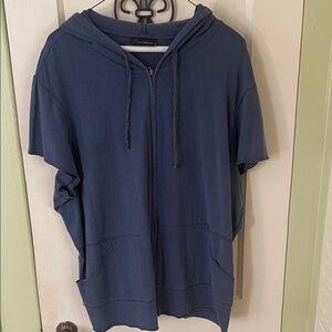 Blue Hooded Zip-Up Jacket